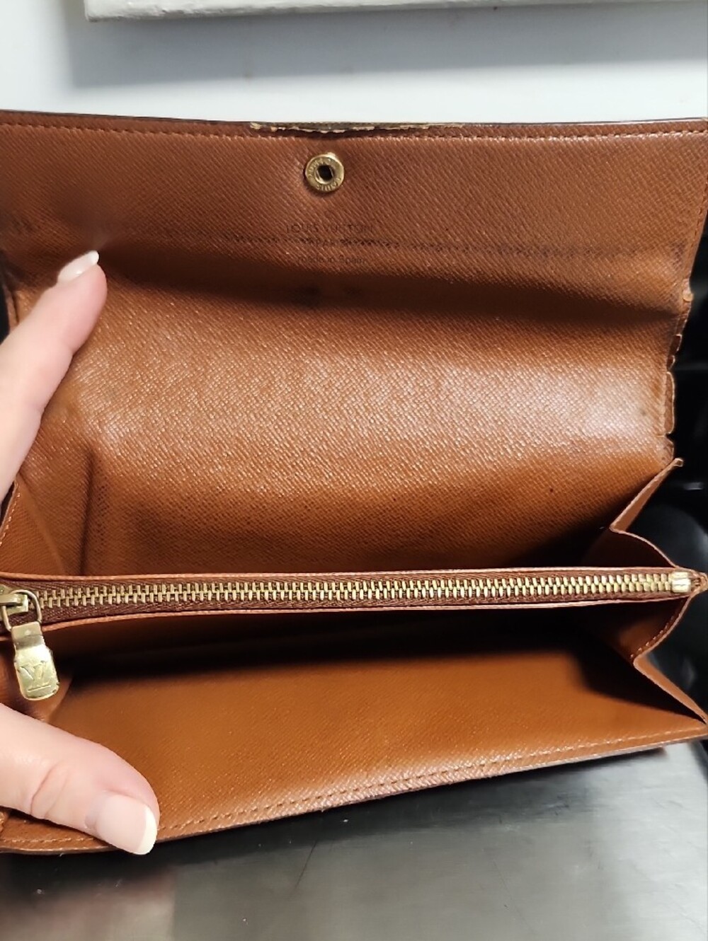 Louis Vuitton Monogram Folded Wallet in Brown and Gold - Picture 7 of 9